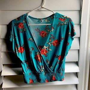 Brass Plum Floral Crop Top